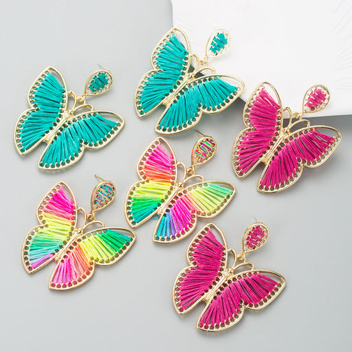 Jewelry WholesaleWholesale Alloy Hand Braided Butterfly Earrings Creative Exaggeration JDC-ES-hemin033 Earrings 和鸣 %variant_option1% %variant_option2% %variant_option3%  Factory Price JoyasDeChina Joyas De China