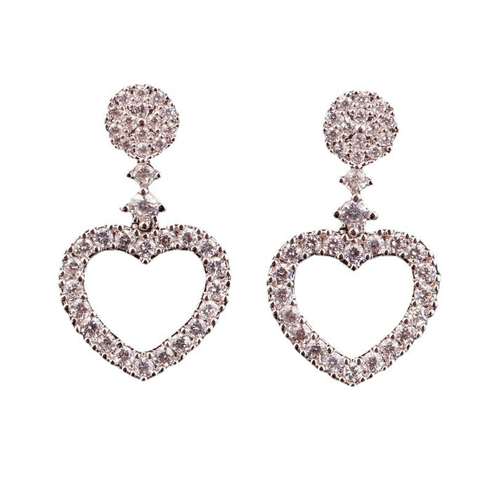 Wholesale Sweet Simple Love Diamond 925 Silver Stud Earrings JDC-ES-JYS009