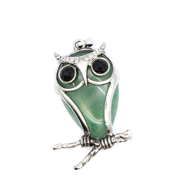 Wholesale necklace alloy jewelry crystal owl pendant amethyst jewelry MOQ≥2 JDC-NE-Jinshe004
