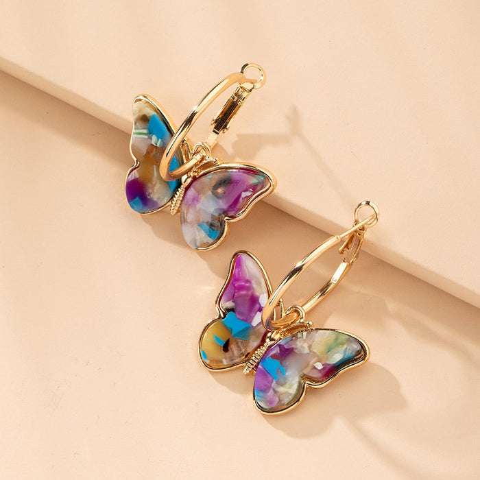 Wholesale Earrings Alloy Butterfly MQO≥2 JDC-ES-huilm003