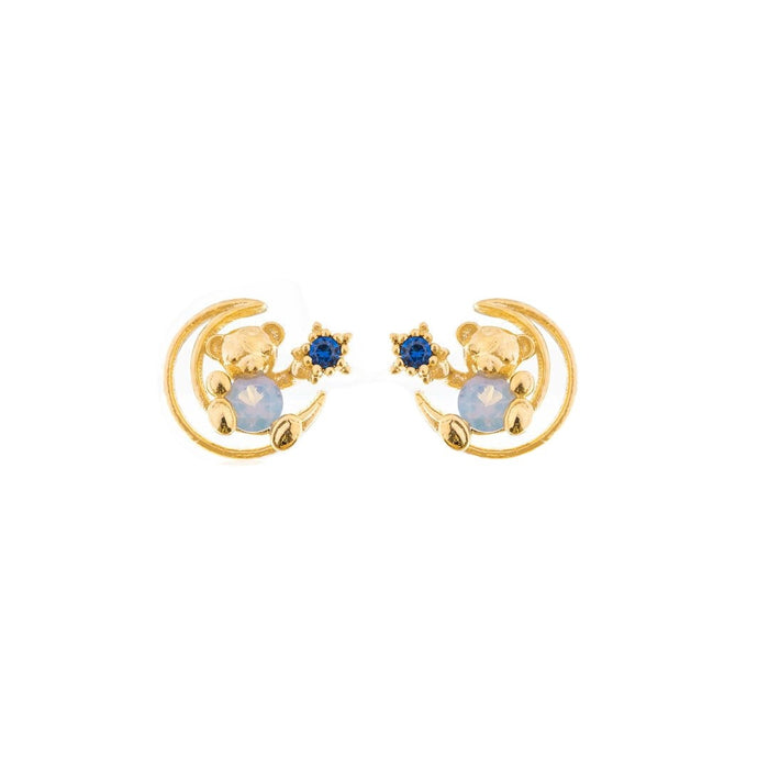 Wholesale Cartoon 18K Gold Jewelry Cute Bear Cloud Earrings JDC-ES-WB025