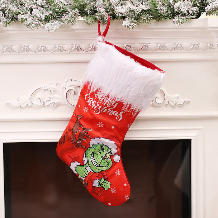 Bolsa de regalo al por mayor Linen de navidad calcetines de lujo para niños Bag de dulces MOQ≥2 JDC-GB-Ming005