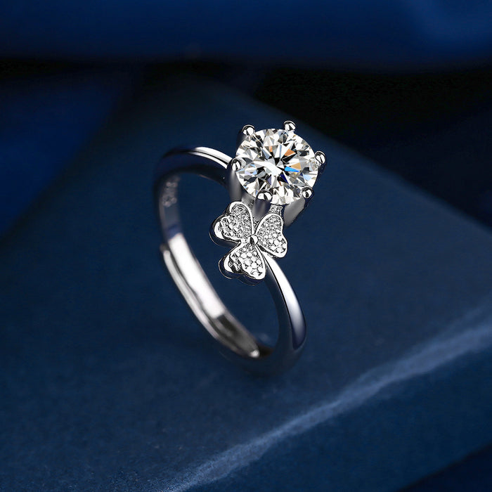 Wholesale Clover Copper Diamond Wedding Rings JDC-RS-BLX090