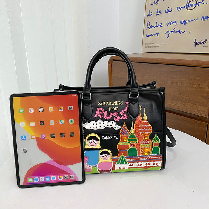 Wholesale Shoulder Bag PU Russian Theme Embroidered Handbag Diagonal Cross JDC-SD-Chiw001