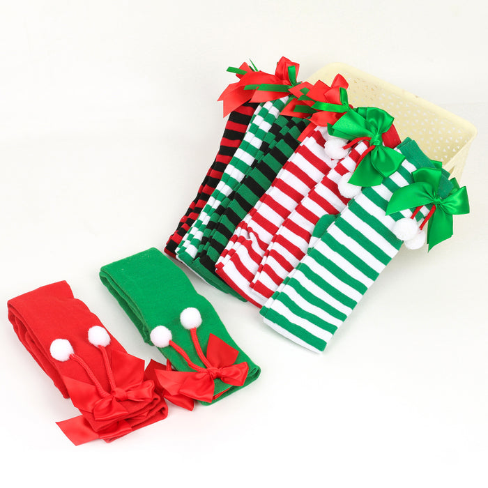 Calcetines de calcetín al por mayor de algodón calcetines de Navidad sobre la rodilla JDC-SK-XQ027