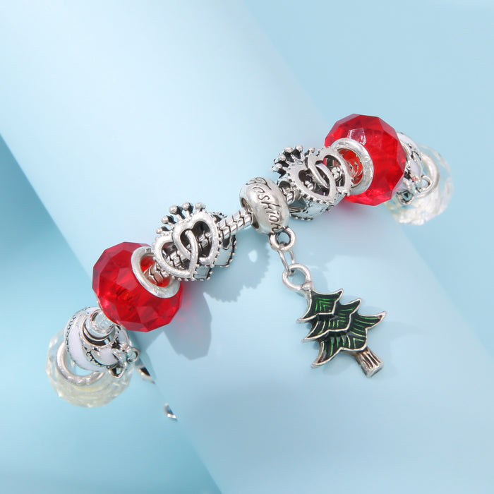 Wholesale Bracelet Alloy Drip Oil DIY Crystal Beads Christmas MOQ≥2 JDC-BT-BinL004