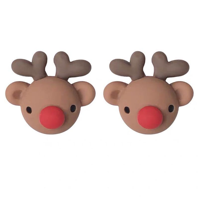 Wholesale Earrings Resin Christmas Cute Santa Elk JDC-ES-KaL001