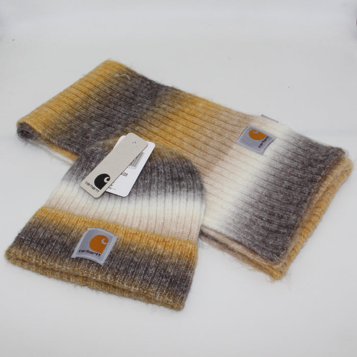 Wholesale Hat Acrylic Gradient Hem Knit Hat Scarf 2 Piece Set MOQ≥2 (F) JDC-FH-QCL008