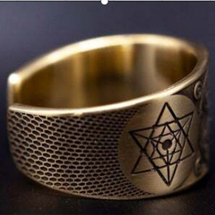Wholesale Vintage Six Pointed Star Alloy Men’s Rings MOQ≥2 JDC-RS-ZiB022