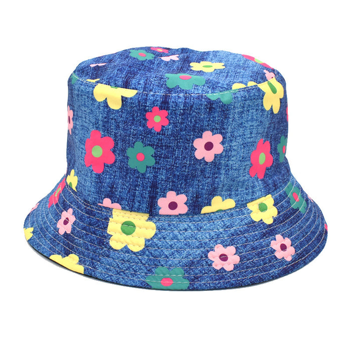 Gat de sombrero al por mayor gorro de cubo de tela colorida colorido crisantemo estampado