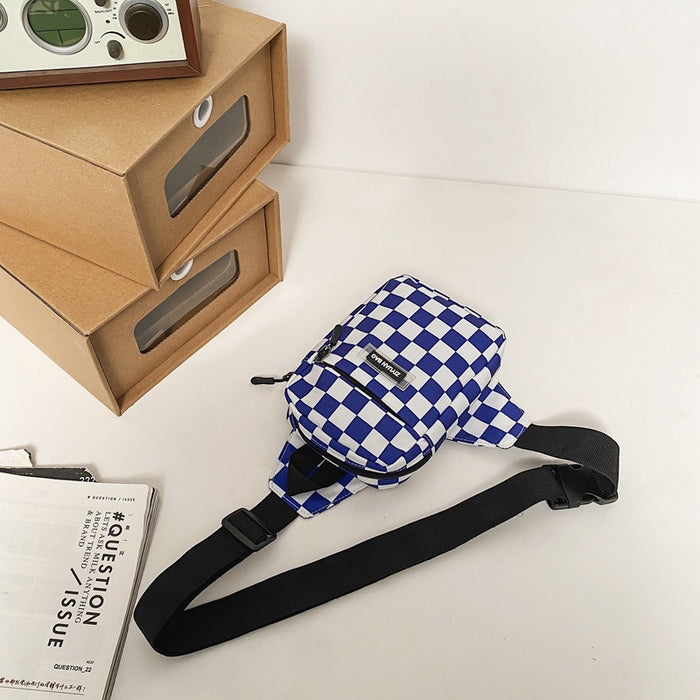 Wholesale plaid waist bag shoulder sports style small satchel JDC-SD-Haoang001