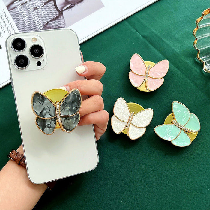 Wholesale Grips Plastic Mobile Phone Electroplating Butterfly Folding Stand Mobile Phone Holder JDC-PS-Xuman007