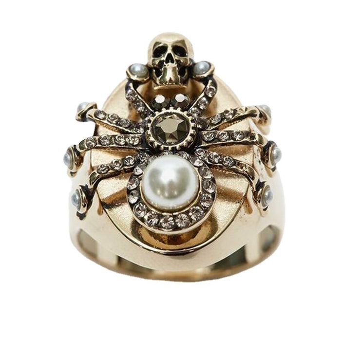 Wholesale Rings Alloy Simple Skull Spider Shape Halloween JDC-RS-ChenR102