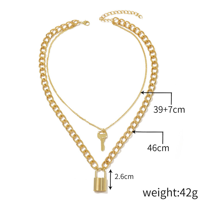 Wholesale multi-layer necklace ins wind lock necklace women all match JDC-NE-ManY001
