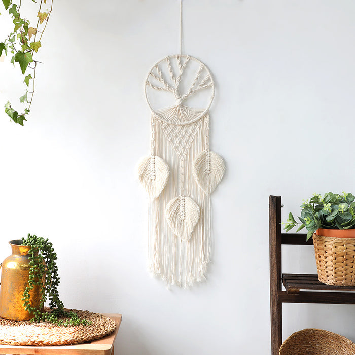 Wholesale tassel tree of life dreamcatcher tapestry wall hanging weave MOQ≥2 JDC-DC-RXin006