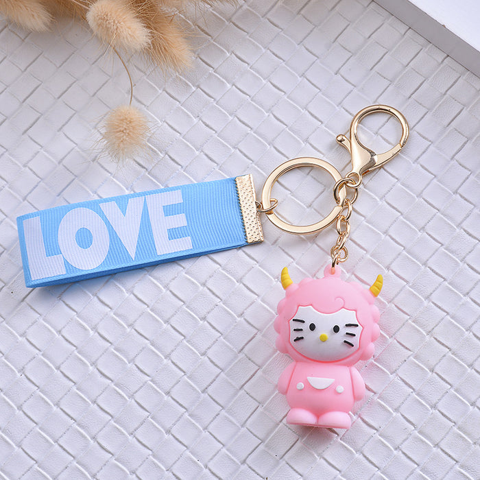 Wholesale twelve constellation cartoon 3D doll keychain MOQ≥2 JDC-KC-HYang003