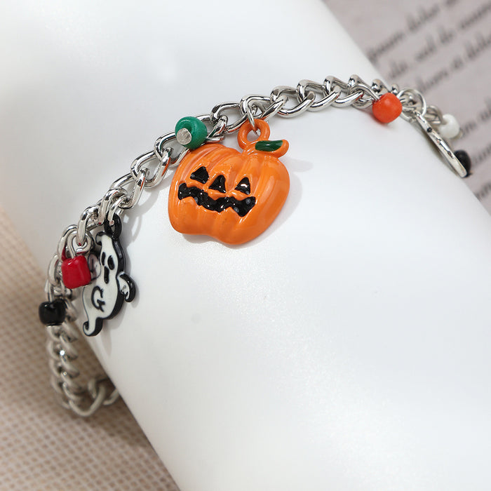Wholesale Bracelet Alloy Halloween Skull Pumpkin Bracelet MOQ≥2 JDC-BT-NZ066