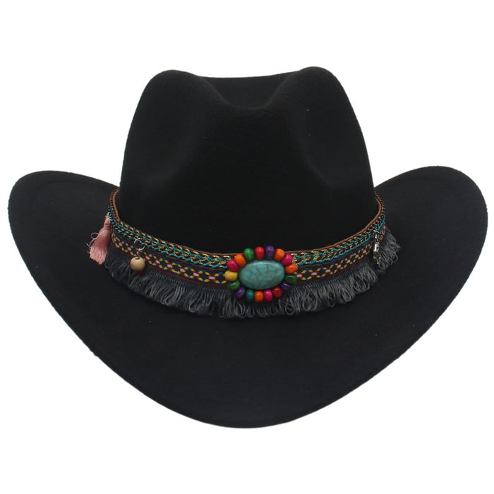 Accesorios de gorro de vaquero occidental al por mayor Hat jazz de algodón JDC-FH-Handi005
