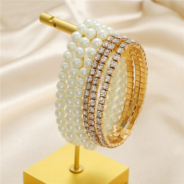 Jewelry WholesaleWholesale Irregular Exaggerated Pearl Bracelets 6 Sets Gold JDC-BT-ZhuJ012 Bracelet 诛积 %variant_option1% %variant_option2% %variant_option3%  Factory Price JoyasDeChina Joyas De China