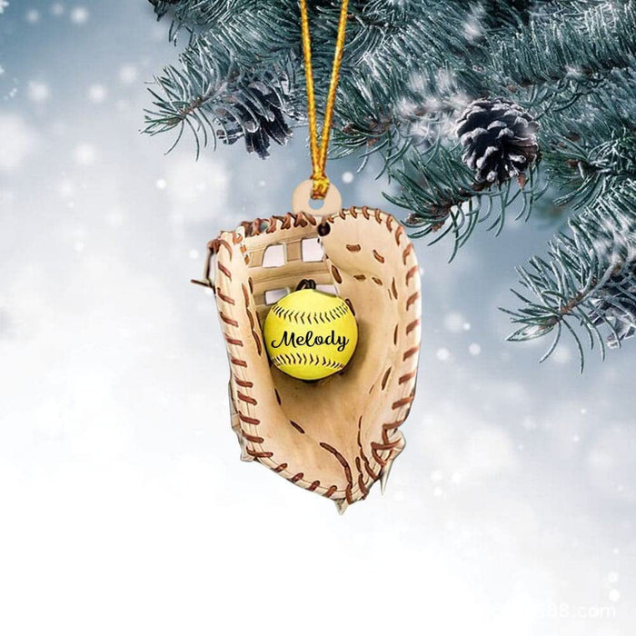 Guantes de softbol acrílico al por mayor decoraciones de árboles de Navidad Decoraciones de automóviles Moq≥3 JDC-DCN-Zana007
