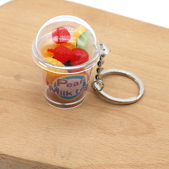 Wholesale New Simulation Food Play Shake Accessories Cup Keychain MOQ≥2 JDC-KC-TTXS001