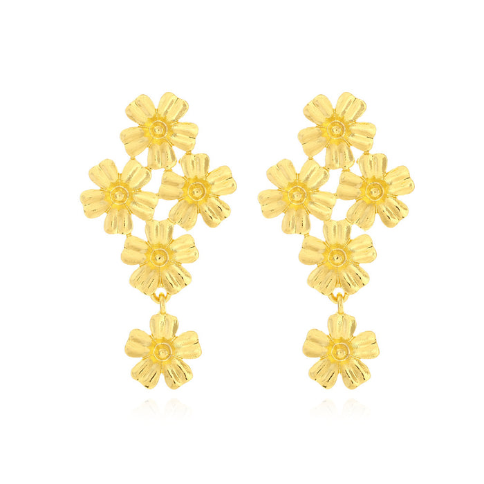 Wholesale Vintage Gold Alloy Flowers Earrings JDC-ES-ManY045