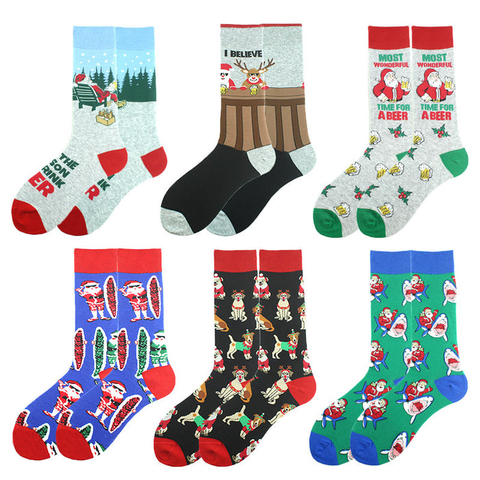 Wholesale Socks Cotton Christmas Cute Cartoon Pattern JDC-SK-KaF063