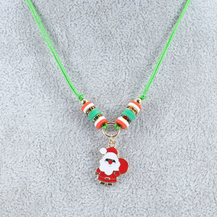 Wholesale Bracelet Alloy Jade Thread Soft Pottery Hand-woven Christmas MOQ≥2 JDC-BT-Yiye030