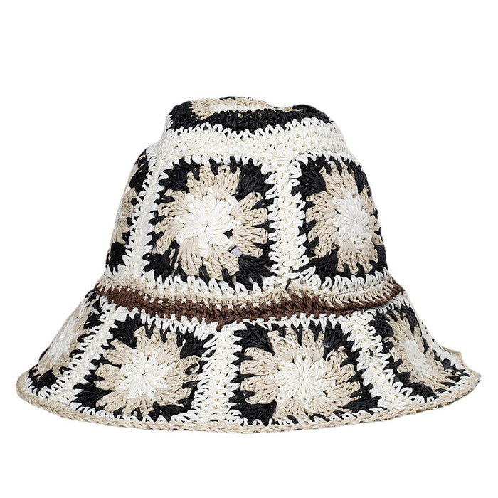 Jewelry WholesaleWholesale Bohemian Papyrus Woven Flowers Sunshade Straw Hat Beach Hat JDC-FH-ChiY001 Fashionhat 炽研 %variant_option1% %variant_option2% %variant_option3%  Factory Price JoyasDeChina Joyas De China