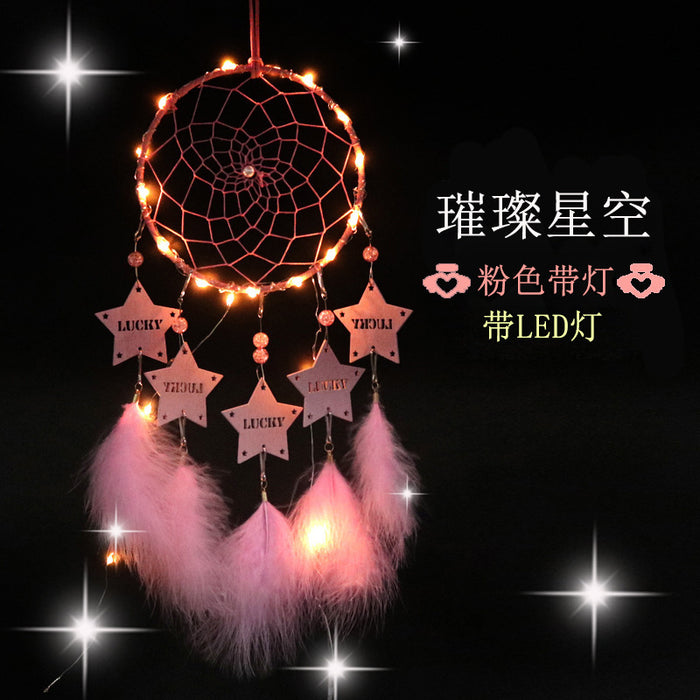 Wholesale Dream Catcher Feather Star Dream Catcher With LED Light JDC-DC-JY016