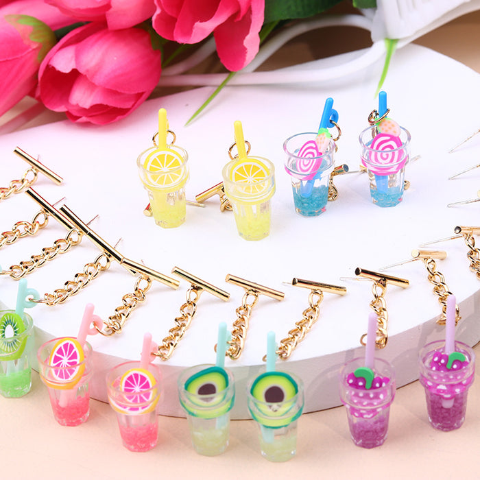 Wholesale Earrings Acrylic Luminous Cups Tassel Earrings MOQ≥2 JDC-ES-Duai040