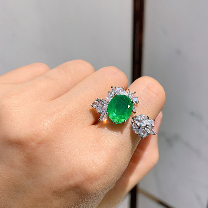 Wholesale Emerald Copper Gold Plated Ring JDC-RS-HYM001