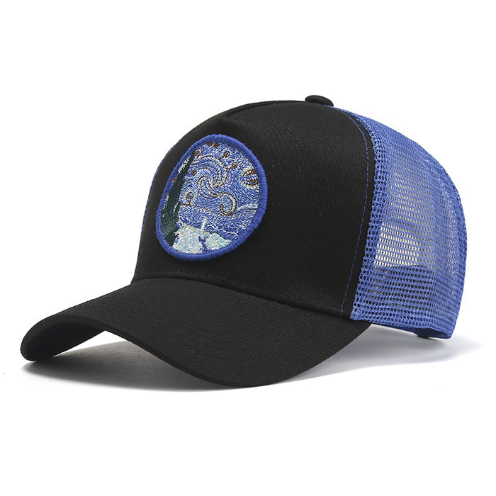 Wholesale Fashion Hat Cotton Embroidery Van Gogh Painting Breathable Shade Baseball Cap JDC-FH-GSYH210