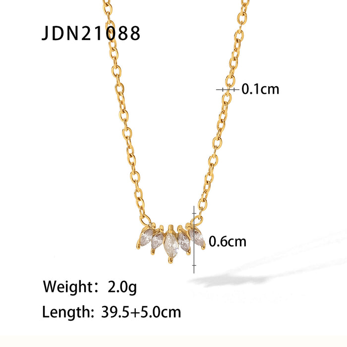 Collar al por mayor de acero inoxidable con incrustaciones de zirconia Collar de mariposa JDC-Ne-JD397