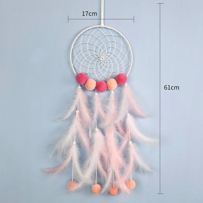 Wholesale Dream Catcher Feather Hand Woven Hair Ball MOQ≥2 JDC-DC-MYing021