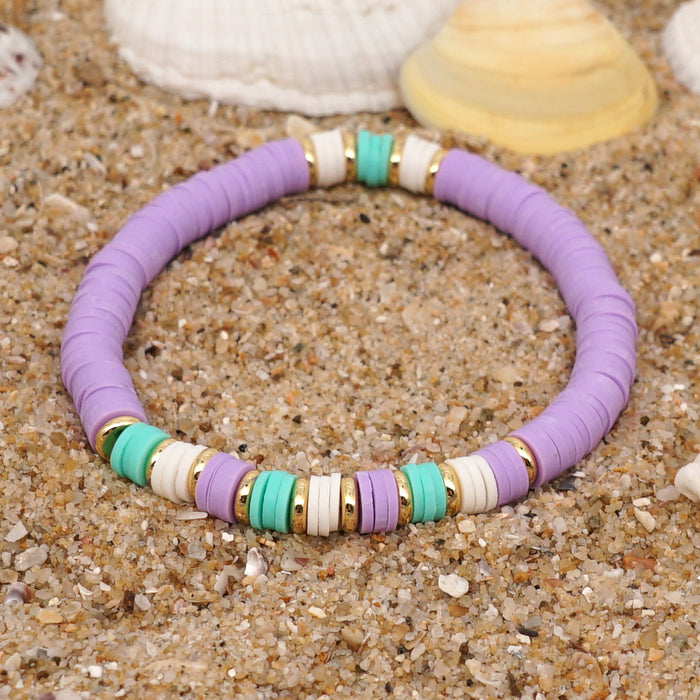 Wholesale Boho Stainless Steel Spacer Bead Bracelet Colorful Ethnic Style Clay bead bracelet  JDC-BT-YuX005