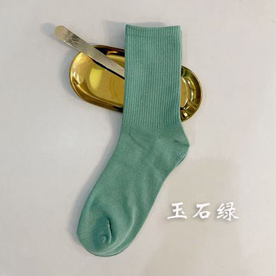 Jewelry WholesaleWholesale thin cotton green mid tube socks JDC-SK-QiuEr003 Sock 秋尔 %variant_option1% %variant_option2% %variant_option3%  Factory Price JoyasDeChina Joyas De China