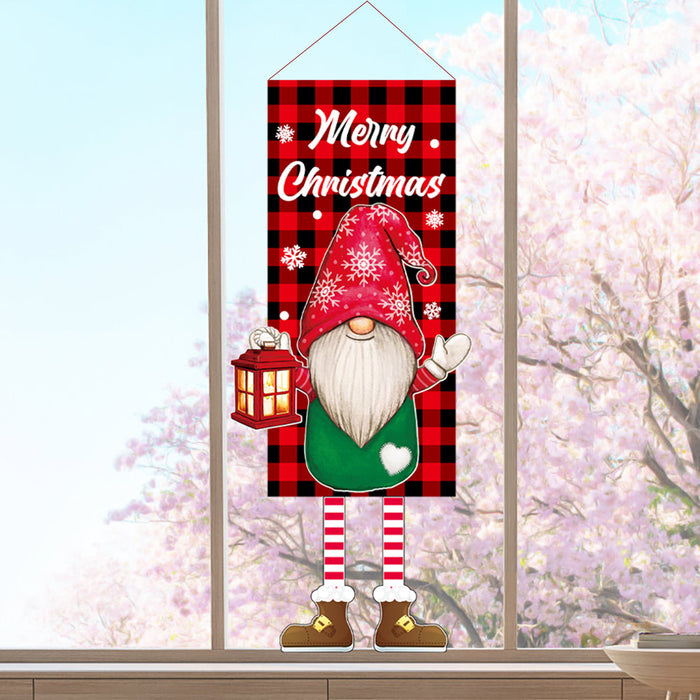 Wholesale Decorative Nonwoven Christmas Faceless Doll Doll Hanging Flag MOQ≥2 JDC-DCN-MinG001
