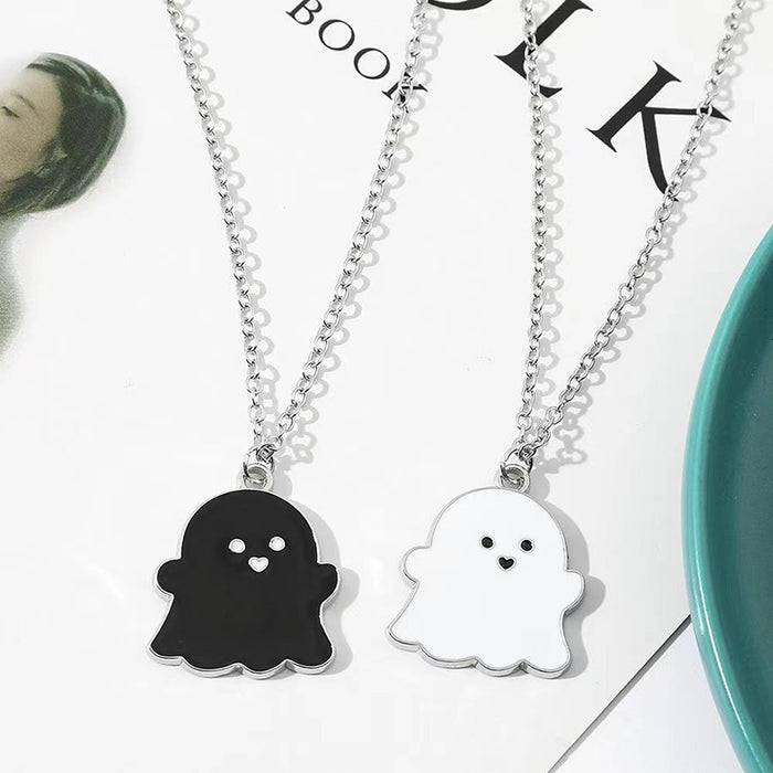 Wholesale necklace cartoon colorful dripping oil ghost JDC-NE-A113