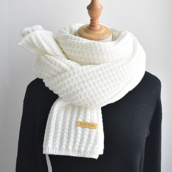 Wholesale Scarf Imitation Cashmere Coarse Knitting Versatile Warm Solid Color MOQ≥2 JDC-SF-Zuodi001