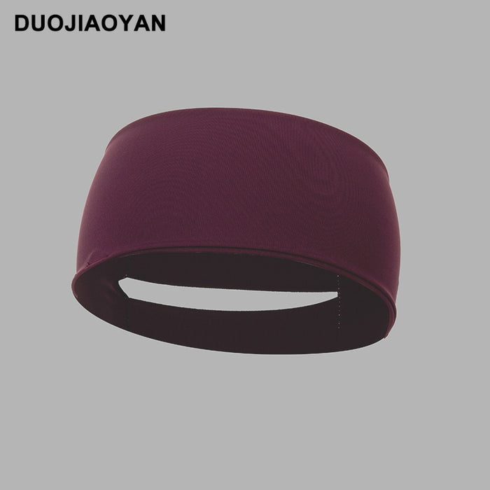 Wholesale Headband Nylon Solid Color Stretch Sports With Ponytail Hole Sweat-absorbing MOQ≥3 JDC-HD-Jiaoy018