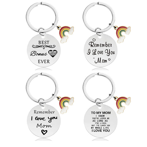 Jewelry WholesaleWholesale Mother's Day Gift Rainbow Electroplated Metal Keychain JDC-KC-GangGu004 Keychains 钢古 %variant_option1% %variant_option2% %variant_option3%  Factory Price JoyasDeChina Joyas De China