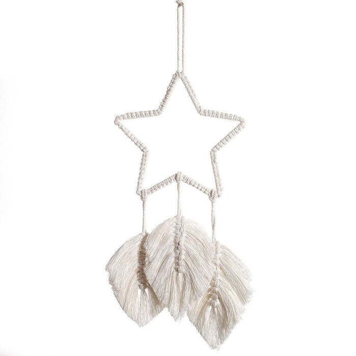 Wholesale Dream Catcher Polyester Cotton Boho Woven Star Tassel Ornament MOQ≥2 JDC-DC-QQPJ005