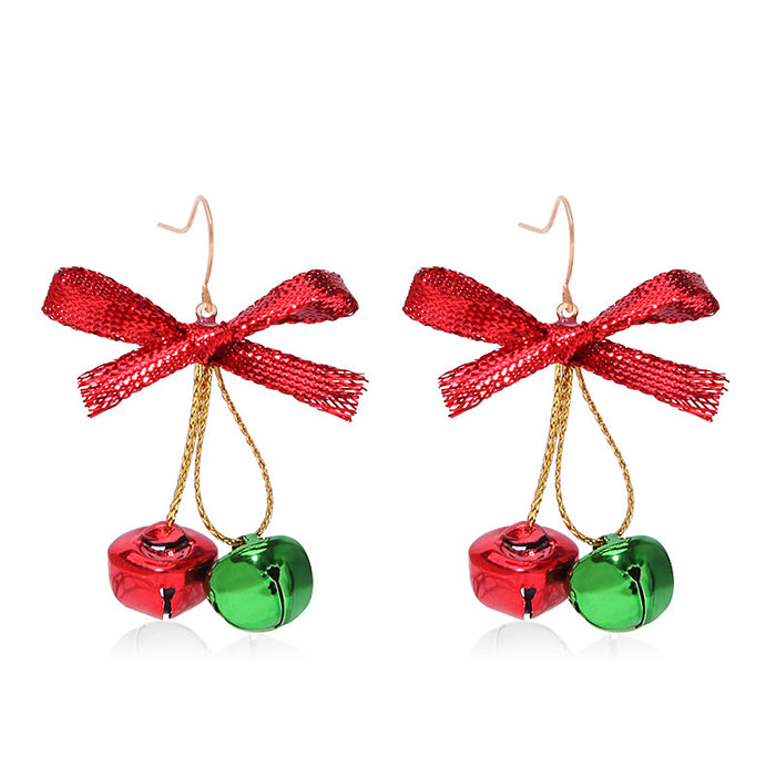 Wholesale Earrings Christmas Bells Bows MOQ≥5 JDC-ES-BinL002