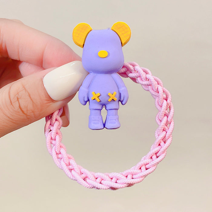 Wholesale spring color violent bear head rope cute cartoon girl hair ring JDC-HS-I411
