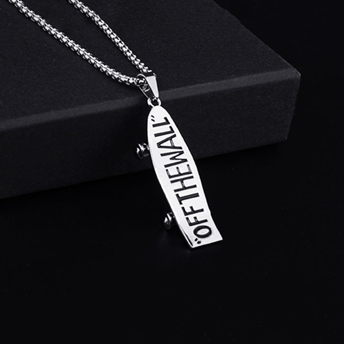 Wholesale Titanium Steel Sweater Chain OFFTHEWALL Letter Fashion Necklace JDC-NE-leisuo001