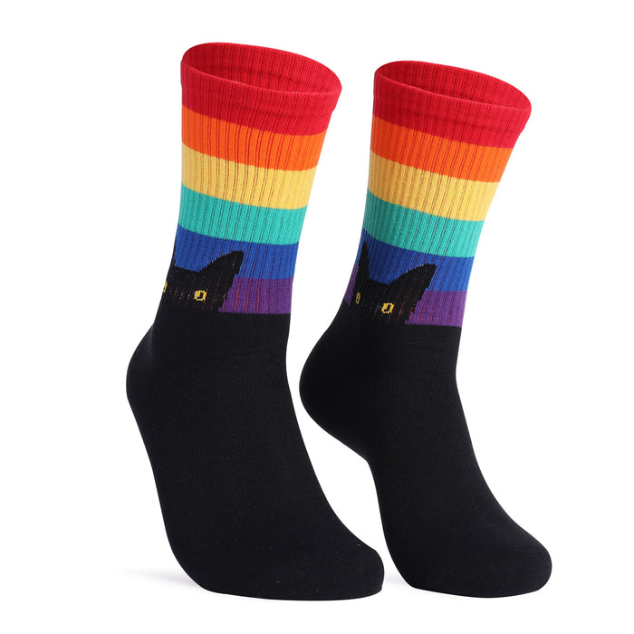 Calcetines al por mayor calcetines de tubo de algodón peinado gato negro jdc-sk-dff009