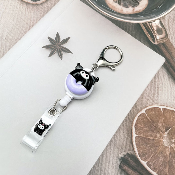 Wholesale Keychains Plastic Silicone Cute Cartoon Retractable Pull Buckle Round Cable Puller (S) MOQ≥2 JDC-KC-DKWH004