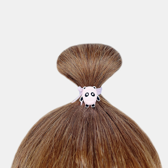 Wholesale Color Panda Rubber Band Girls High Ponytail Elastic Hair Rope MOQ≥5 JDC-HS-MiY001
