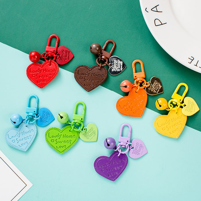Wholesale Color Heart Leather Keychain JDC-KC-QiaM010